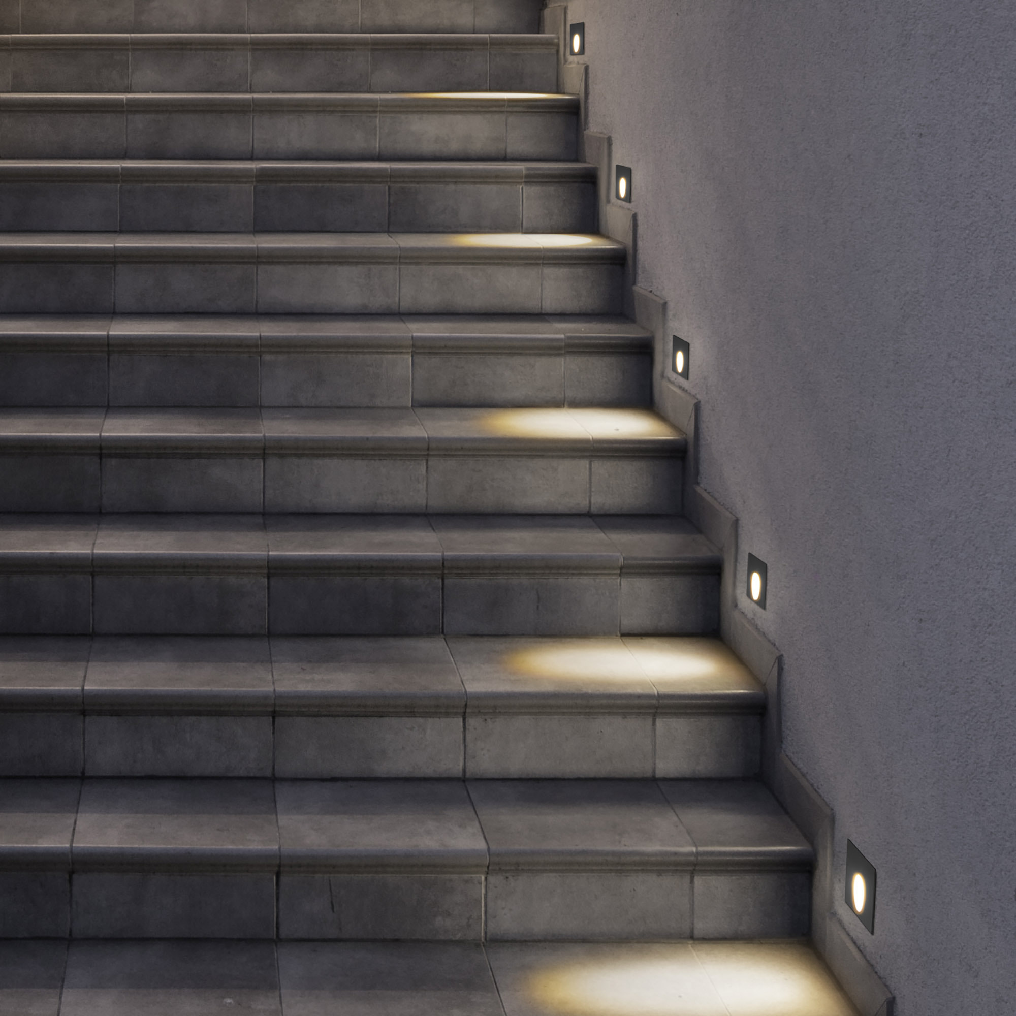 Forlight Icon Square - Foco Empotrable de Pared LED para Exterior IP65. LED 2.2W Blanco Cálido 3000K. Empotrable de Pared Exter