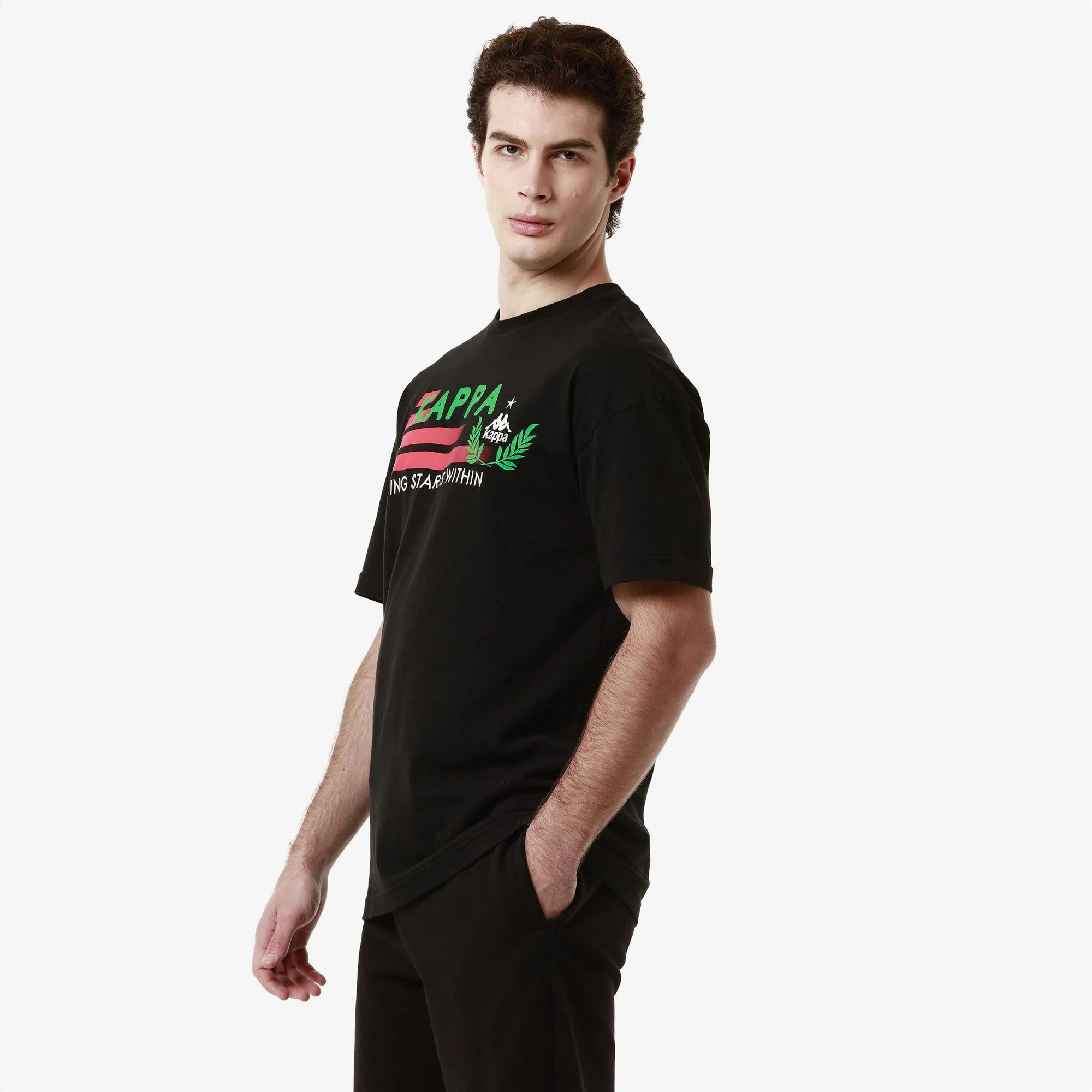 Kappa - T-Shirts & Top Uomo Nero - AUTHENTIC HERITAGE LORENCE