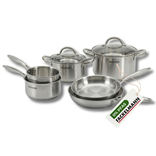 Batterie de cuisine avec 2 poêles 20/26 cm 3 casseroles 14/16/18 cm et 2 faitouts 20/24 cm sans PFAS Fackelmann Vita3
