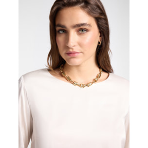 Elena Mirò - blusa de satén - Blanco