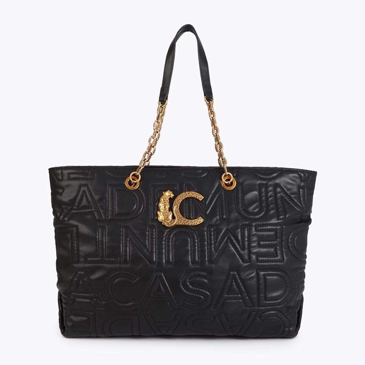 Shopper con cuciture del logo