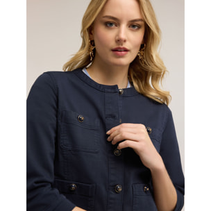 Motivi - Chaqueta en drill mezcla de algodón - Azul