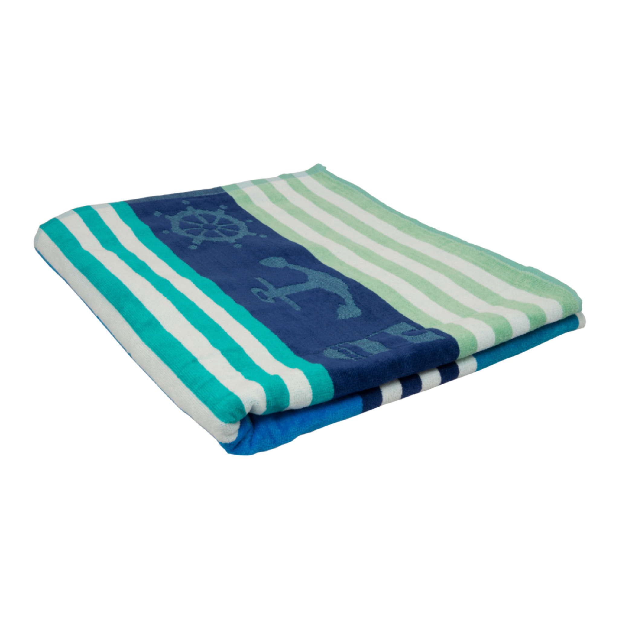 Telo Mare Spugna Jacquard Spiaggia Disegno Nautik