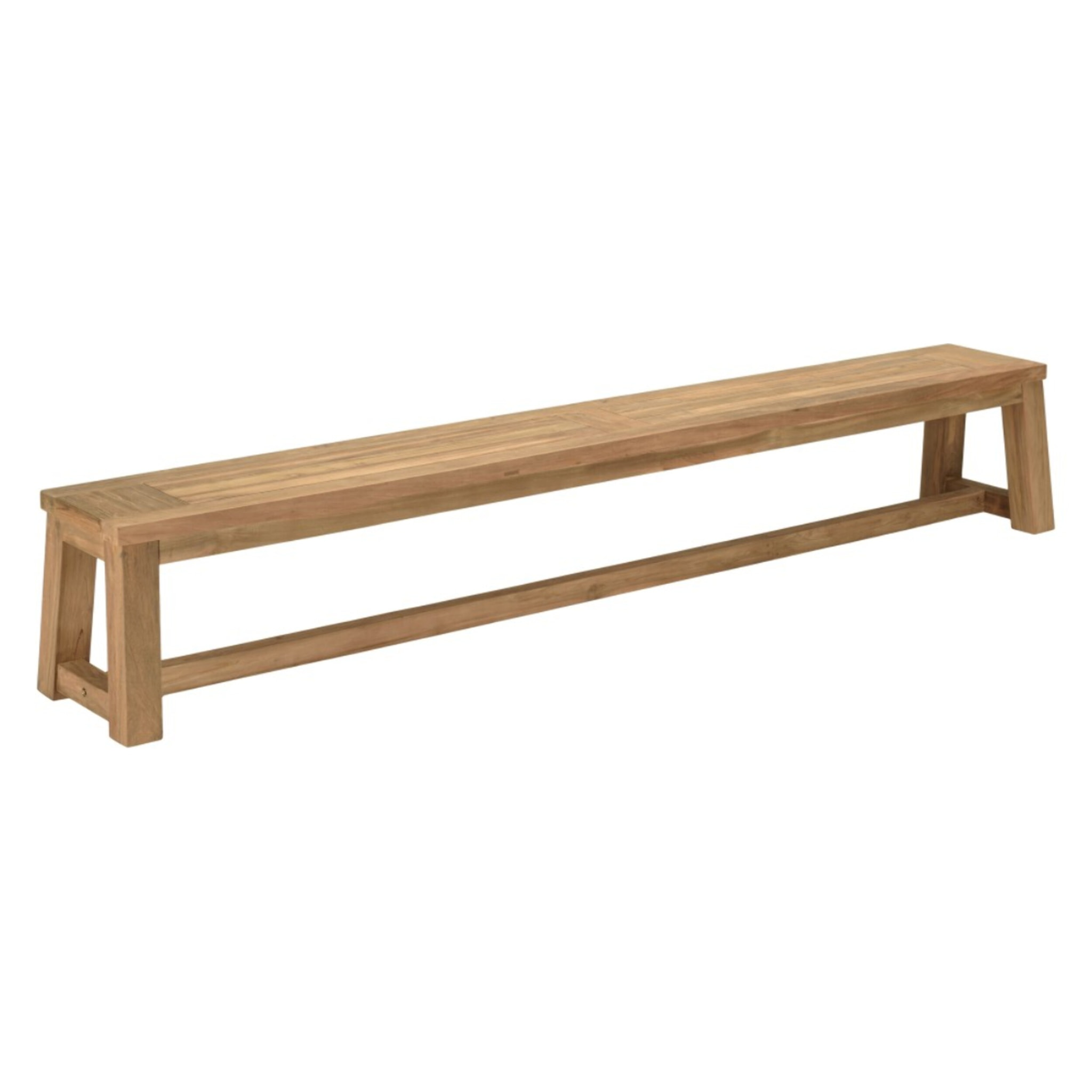KALLY - Banc de jardin 270x35cm en bois teck recyclé couleur naturelle