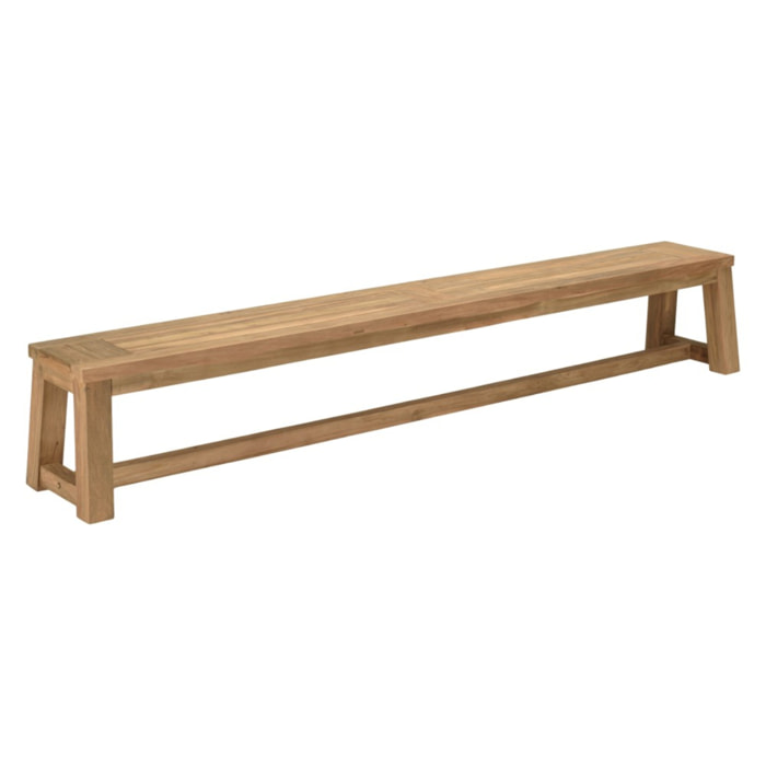 KALLY - Banc de jardin 270x35cm en bois teck recyclé couleur naturelle