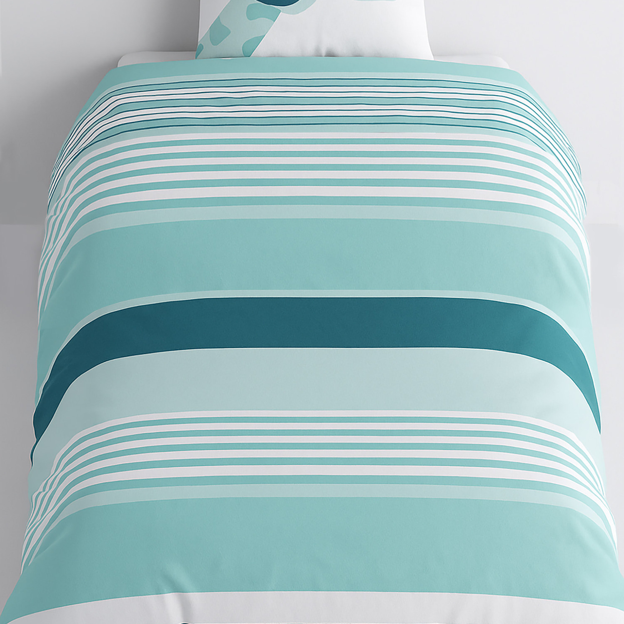 Parure De Housse De Couette 100% Coton 2pcs Louma - Bleu Canard