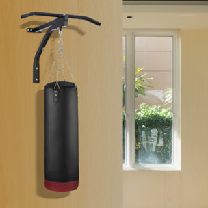 2 en 1 Barra de Dominadas para Pared Acero Soporte de Saco de Boxeo 93x47x51 cm