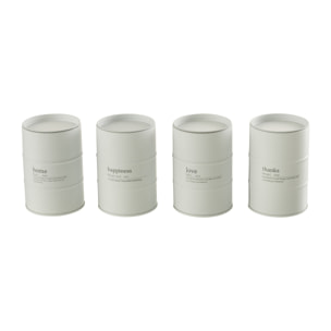 J-Line bougies parfumées Quote EN-FR - blanc - 55H - 4 pcs