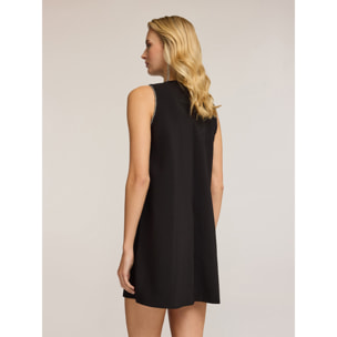 Motivi - Vestido acampanado sin mangas - Negro