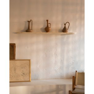 Pack 2 estanterías redondeadas de madera maciza flotantes tono natural varias medidas