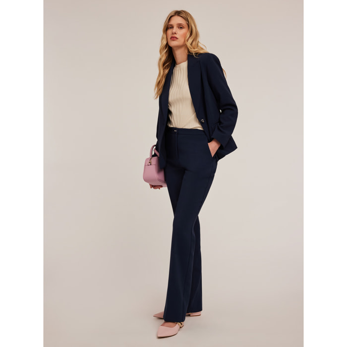 Motivi - Pantaloni palazzo con piega stirata - Blu