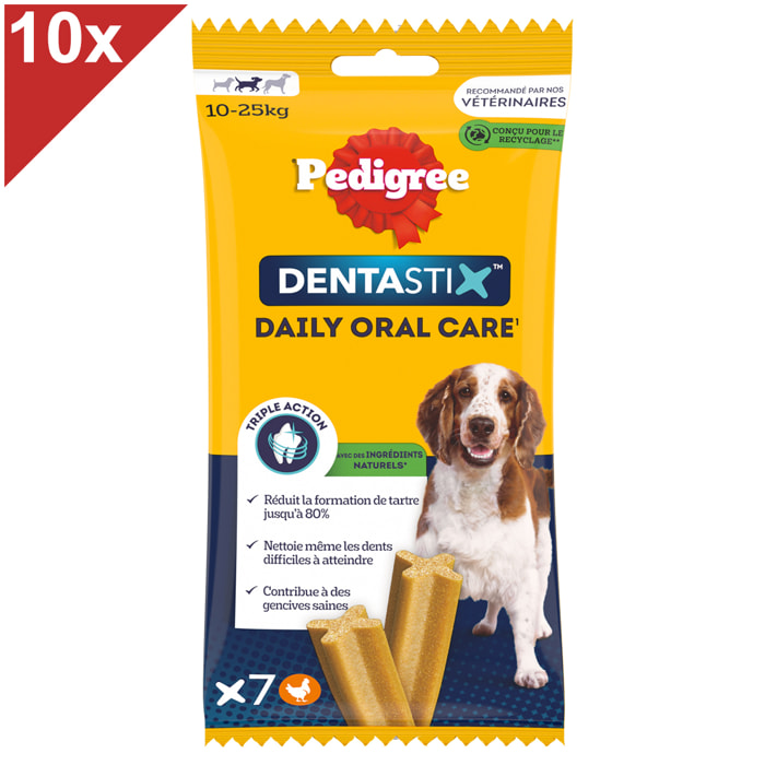 PEDIGREE Dentastix Friandises à mâcher moyen chien 70 sticks dentaires (10x7)