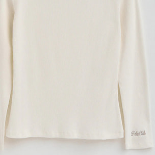 Camiseta color crudo de manga larga y cuello barco Polo Club