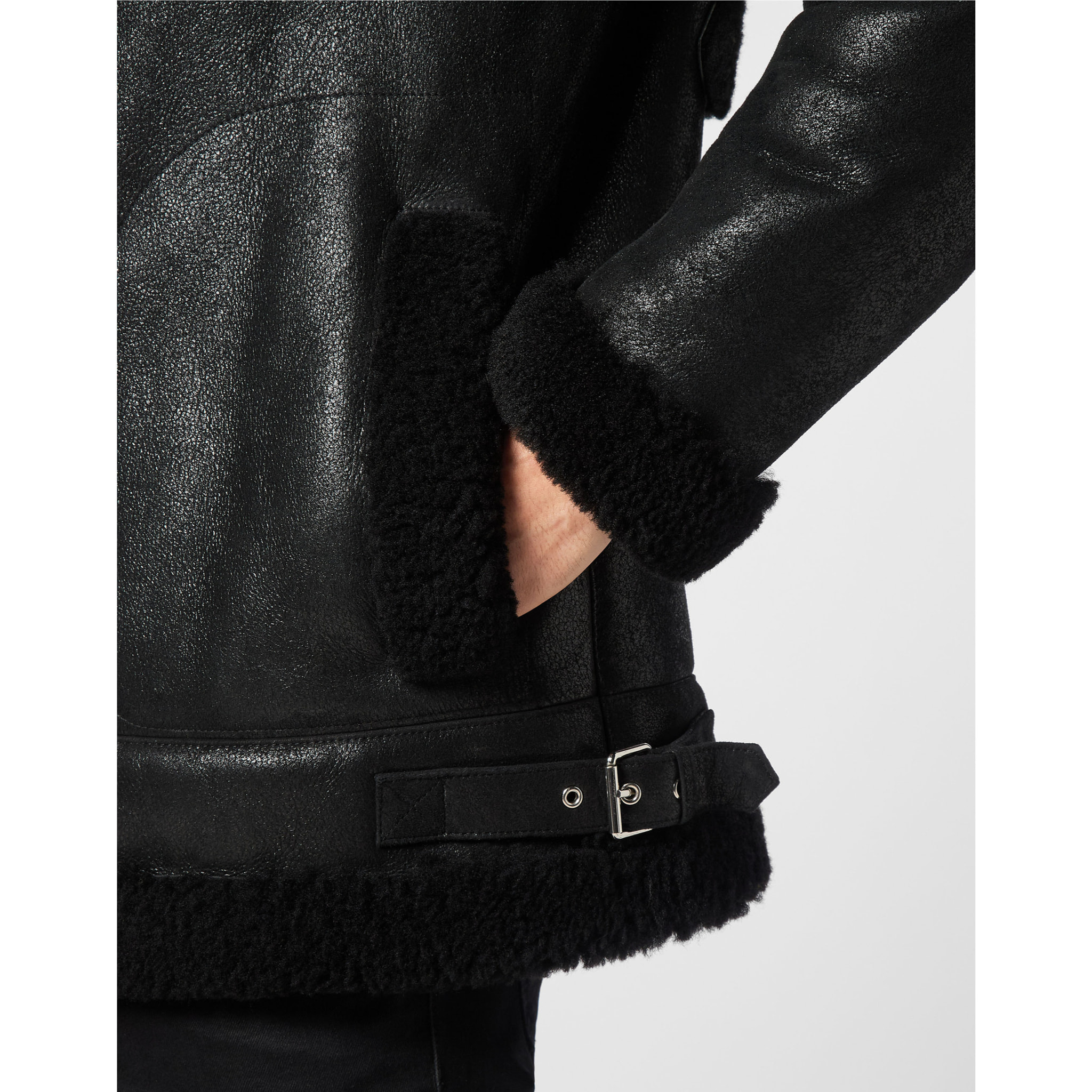 PHILIPP PLEIN Leather Fitted Biker