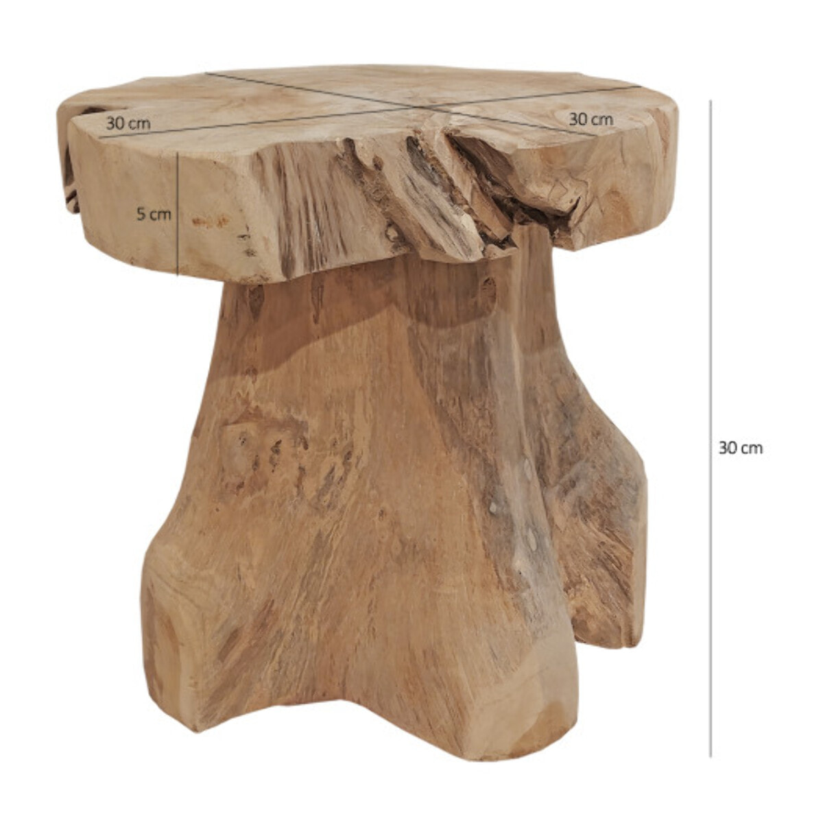 Table/tabouret d’appoint en teck - AGRA