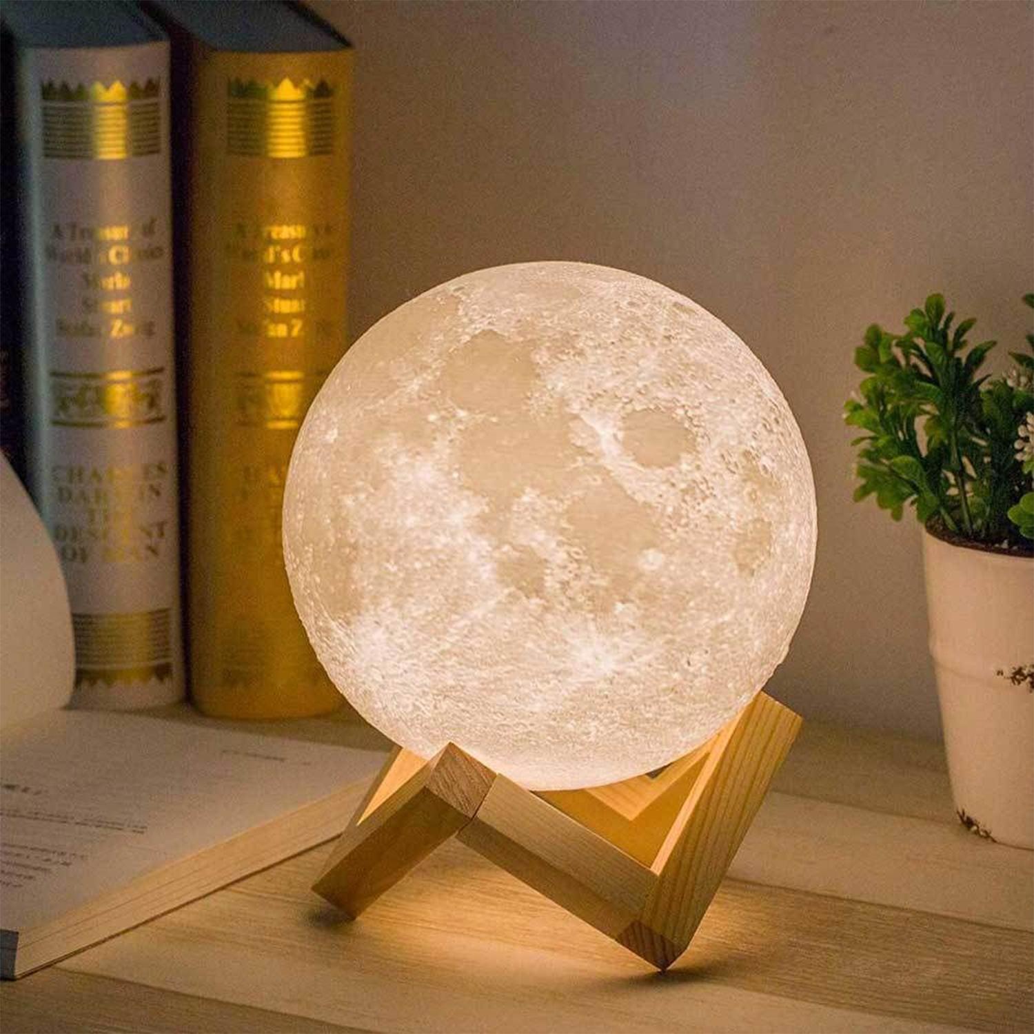 Lampada lunare Moon Light multicolore con telecomando e modalità di illuminazione, 8 cm.