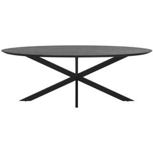 Table ovale Sparo 8 personnes en bois de teck recyclé noir 220 cm