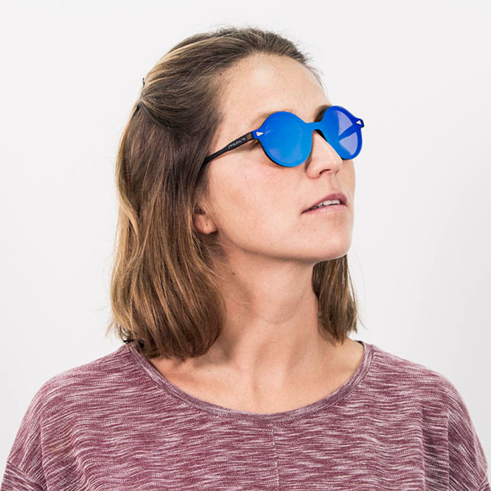 Gafas de sol PALO ALTO PORTLAND - Mate demi marrón y revo azul cielo / Plana