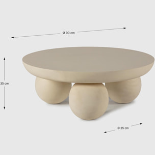 Table basse ronde en bois de manguier - VENUS