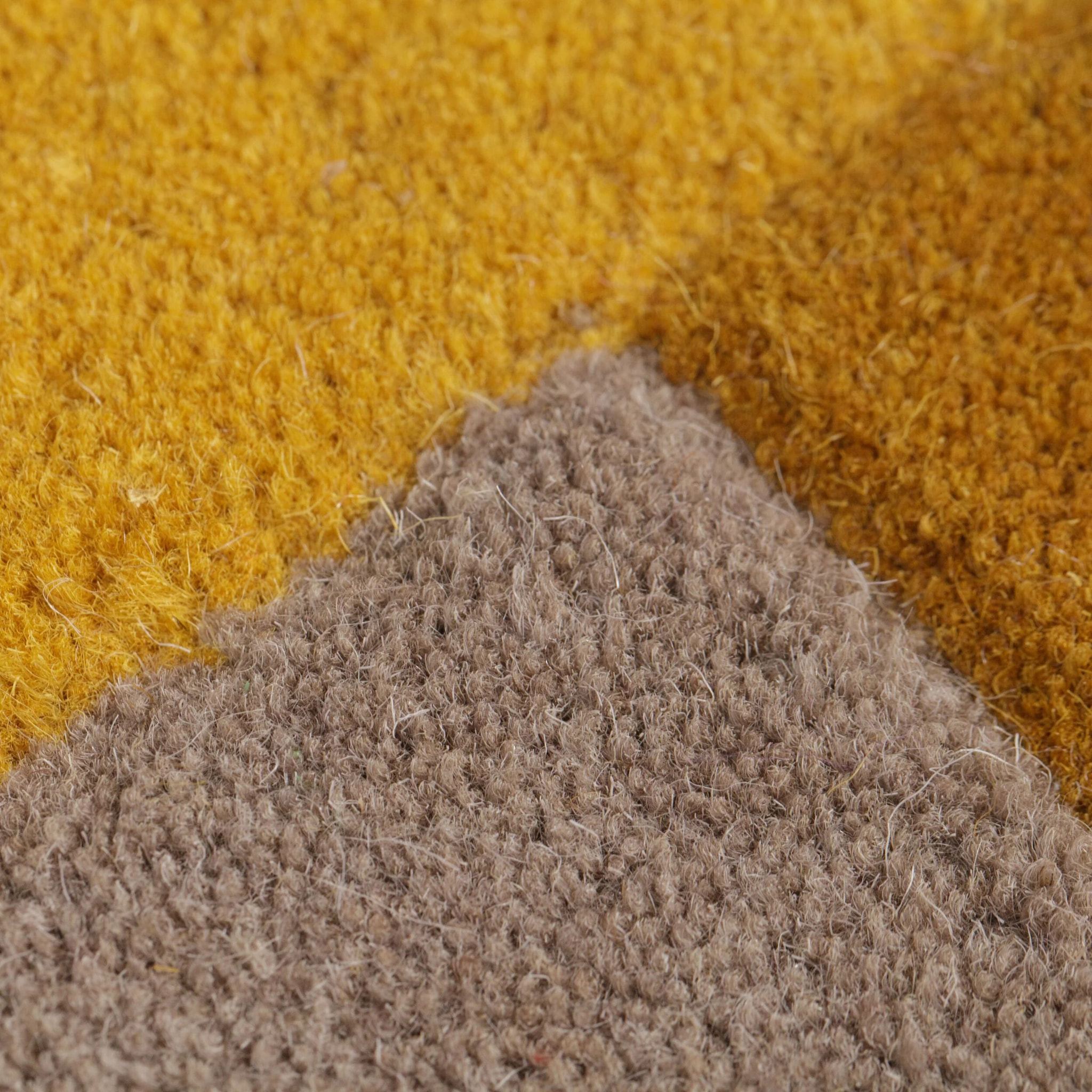 Tapis de couloir graphique en laine COLLAGE Jaune