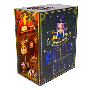 Casa Mágica Mira. Book Nook realista con gran detalle, cubierta y luces led.