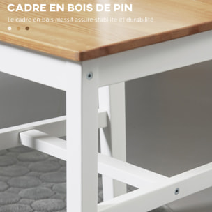 Lot de 2 chaises de salle à manger esprit campagne dossier croisé bois pin blanc