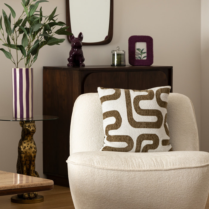 Coussin jacquard Safina vert kaki 40x40cm