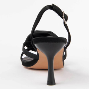 Sandalia De Tacón - Negro - Altura: 6 Cm