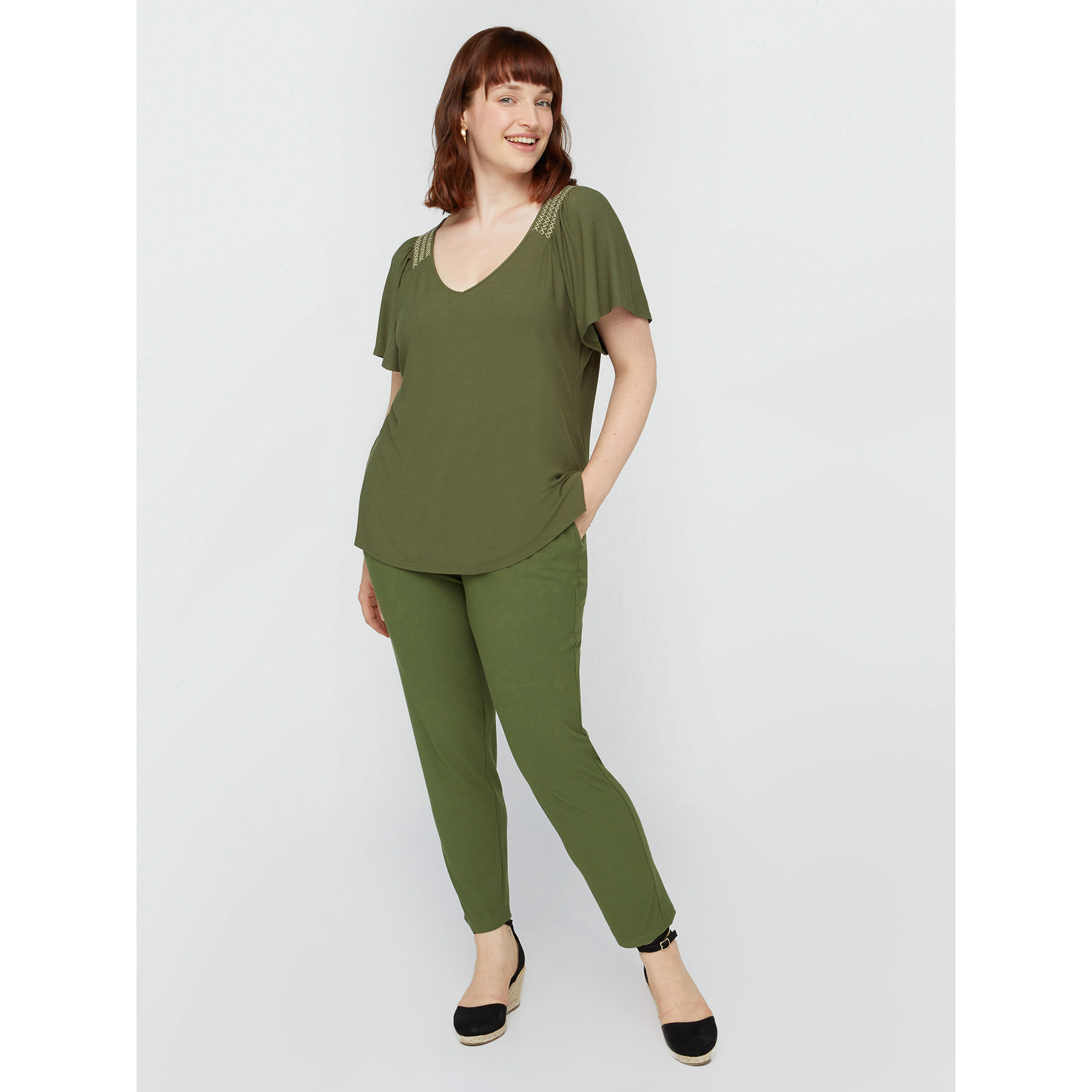 Fiorella Rubino - Pantalones joggers con bordado - Verde