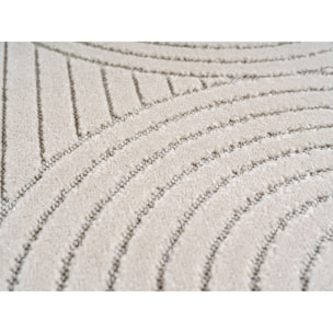 ALVORA - Tapis intérieur/extérieur crème à motif géométrique