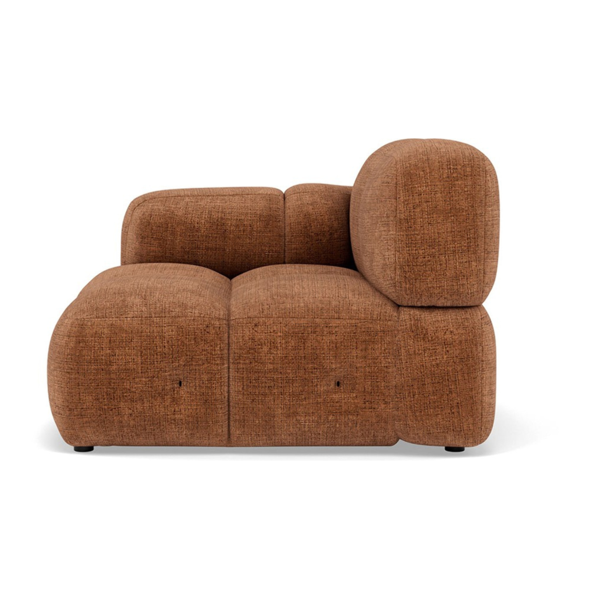 Grace - module d'assise gauche en velours texturé - Rouille