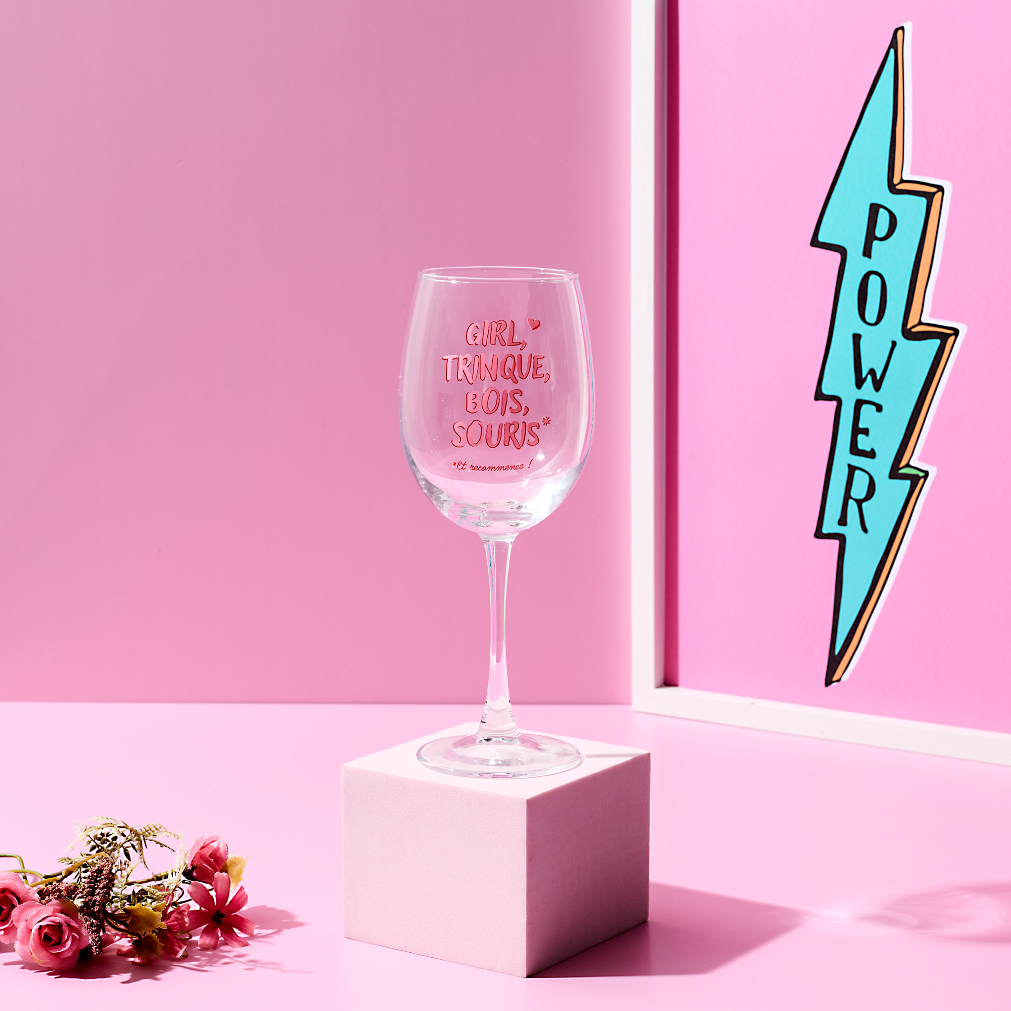 Verre à vin - THE CONCEPT FACTORY - GRL PWR - 40 cl - Transparent
