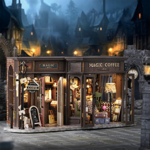 Cafetería Antigua. Maqueta 3D realista con gran detalle con cubierta antipolvo y luces led.