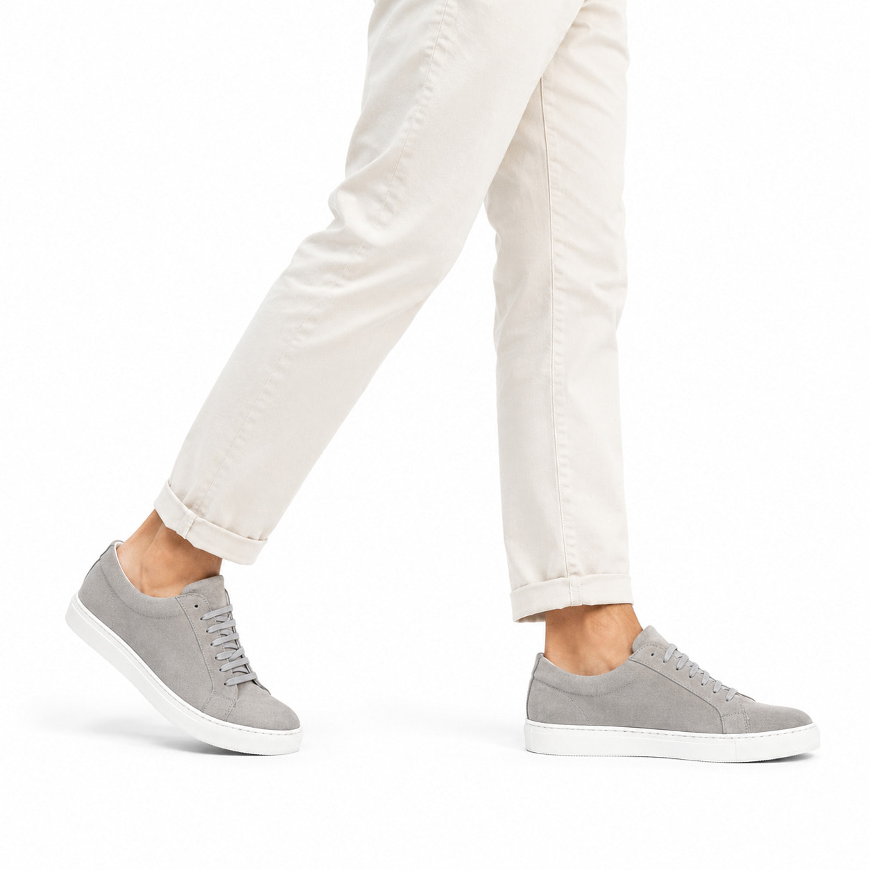 Sneakers stringate in camoscio