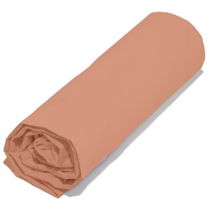 Drap housse - bonnet:30cm coton 57fils et lyocell terracotta