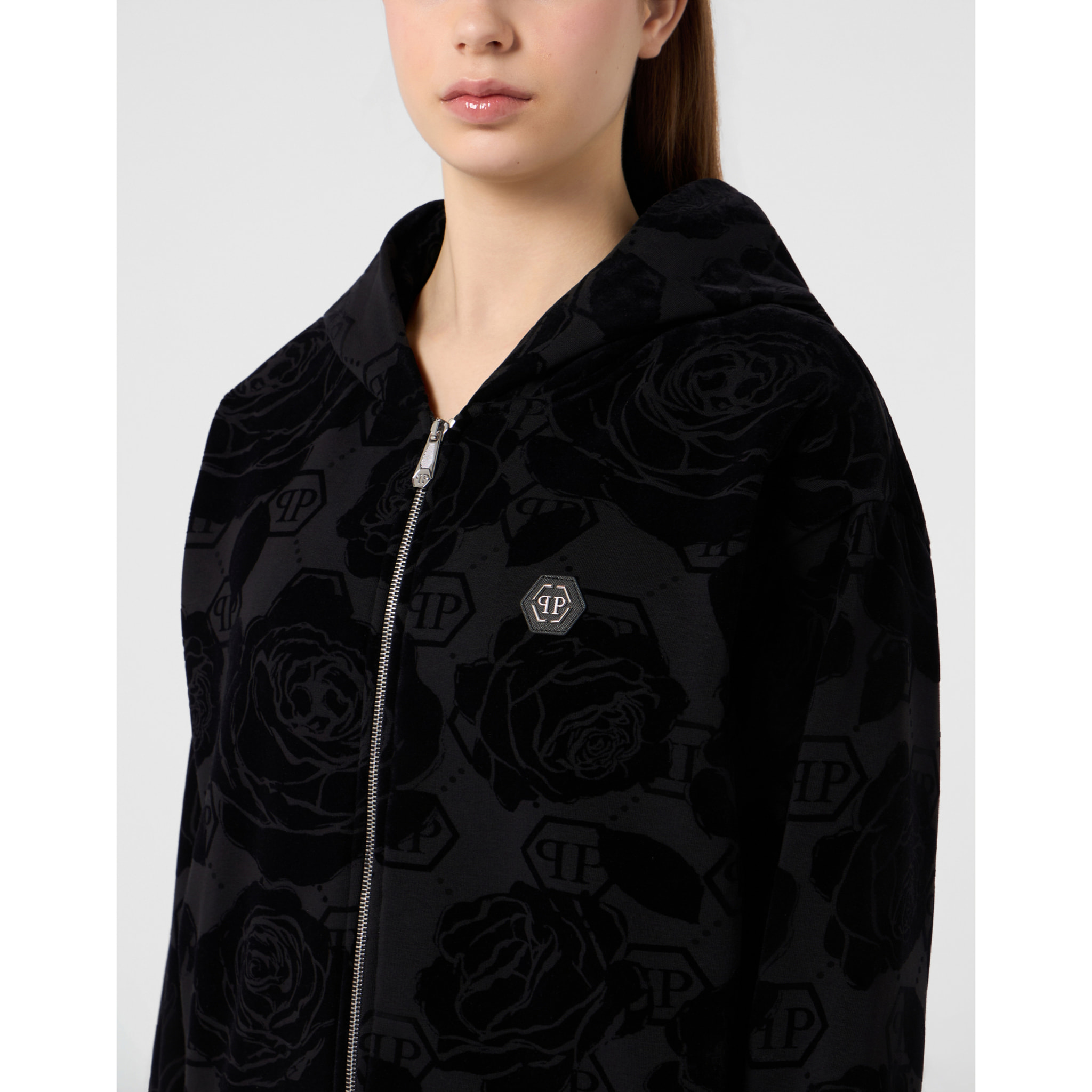 PHILIPP PLEIN Sudadera con cremallera y capucha MONOGRAM