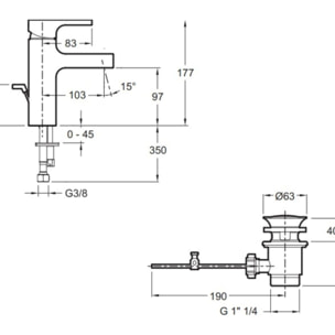 Mitigeur lavabo Strayt Taille M