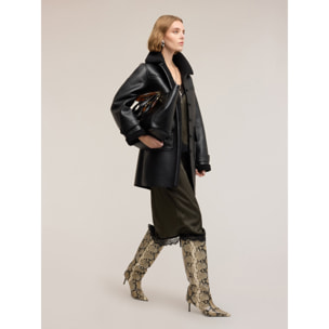 Motivi - Cappotto effetto shearling - Nero