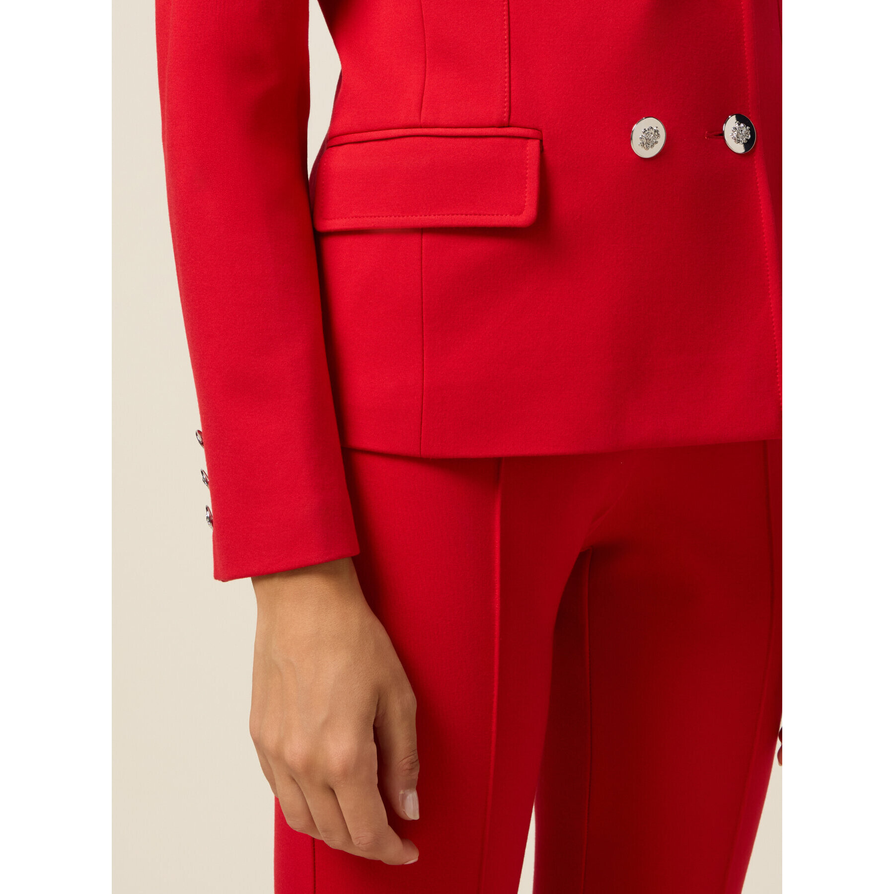 Oltre - Blazer cruzado en punto milano - Rojo