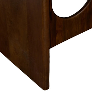 Table à manger Shelty rectangulaire 90x180cm 6 places marron