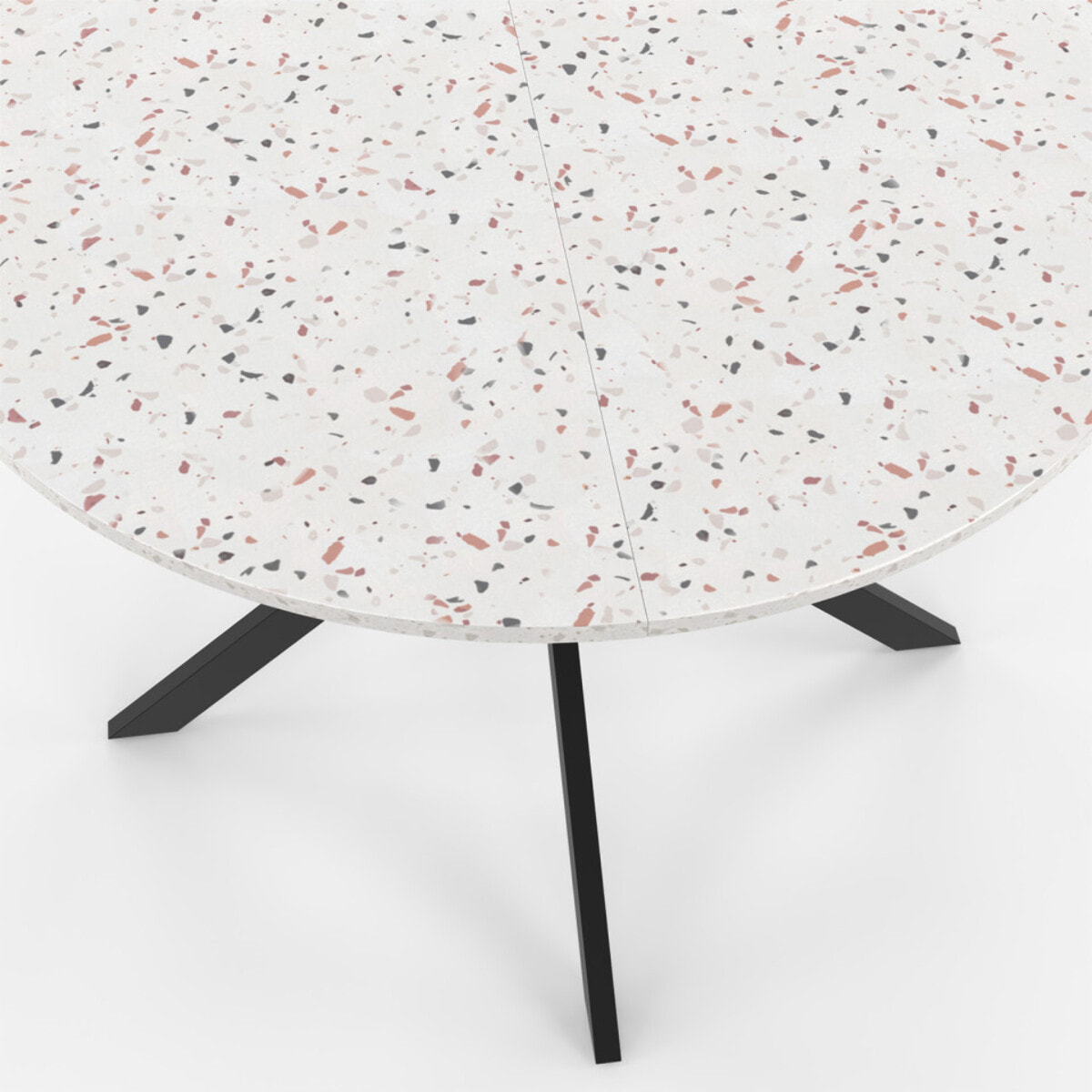 Table à manger ronde Soline Ø110cm effet terrazzo
