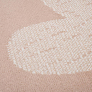 Tapis enfant motif cœurs et smileys, design ludique et joyeux