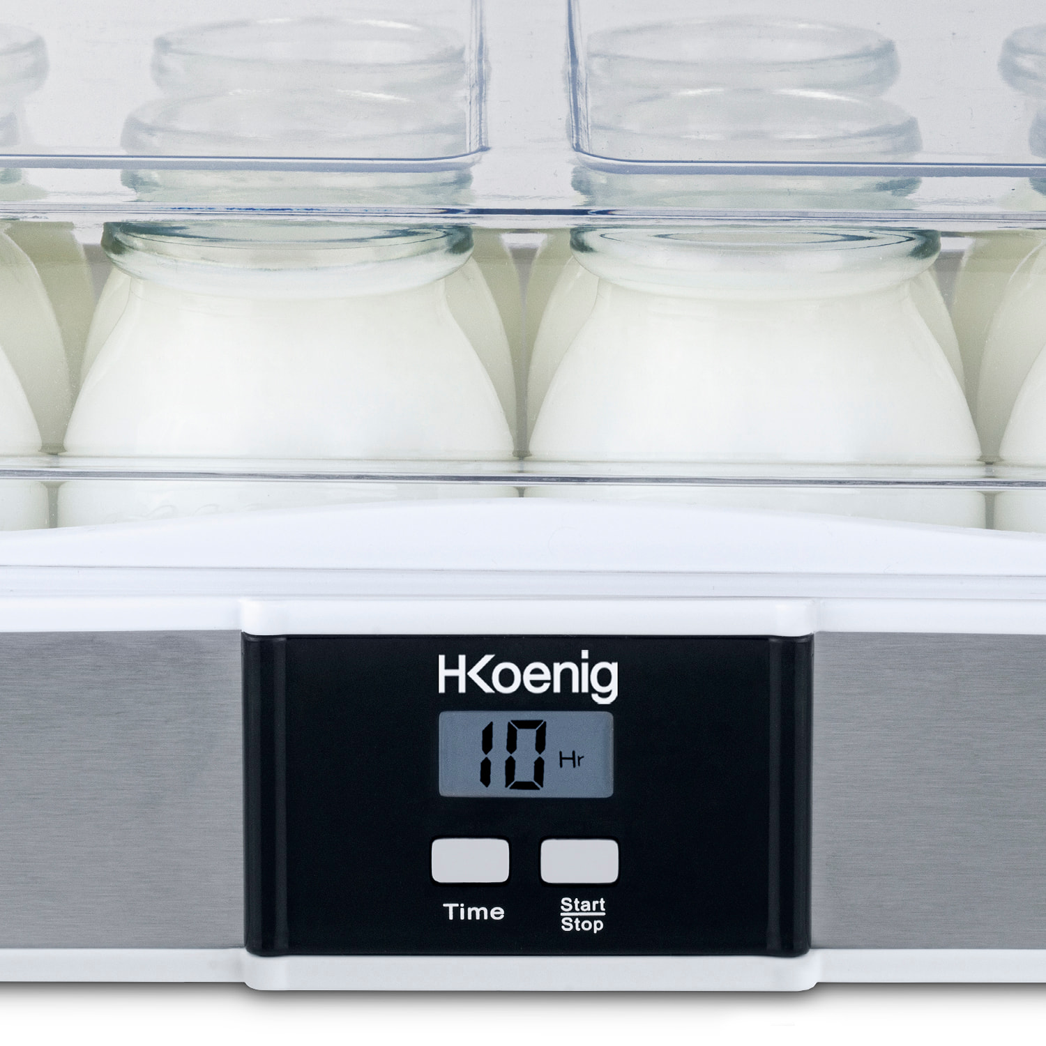 Yogurtera ELY120 H.Koenig 12 Envases, Pantalla LCD, 15 Horas de Preparacion, 21.5W