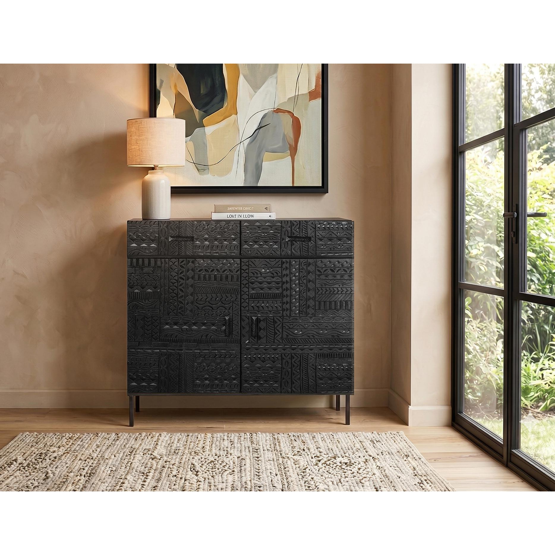 Cómoda de Madera de Mango 100 Cm Estilo Étnico
