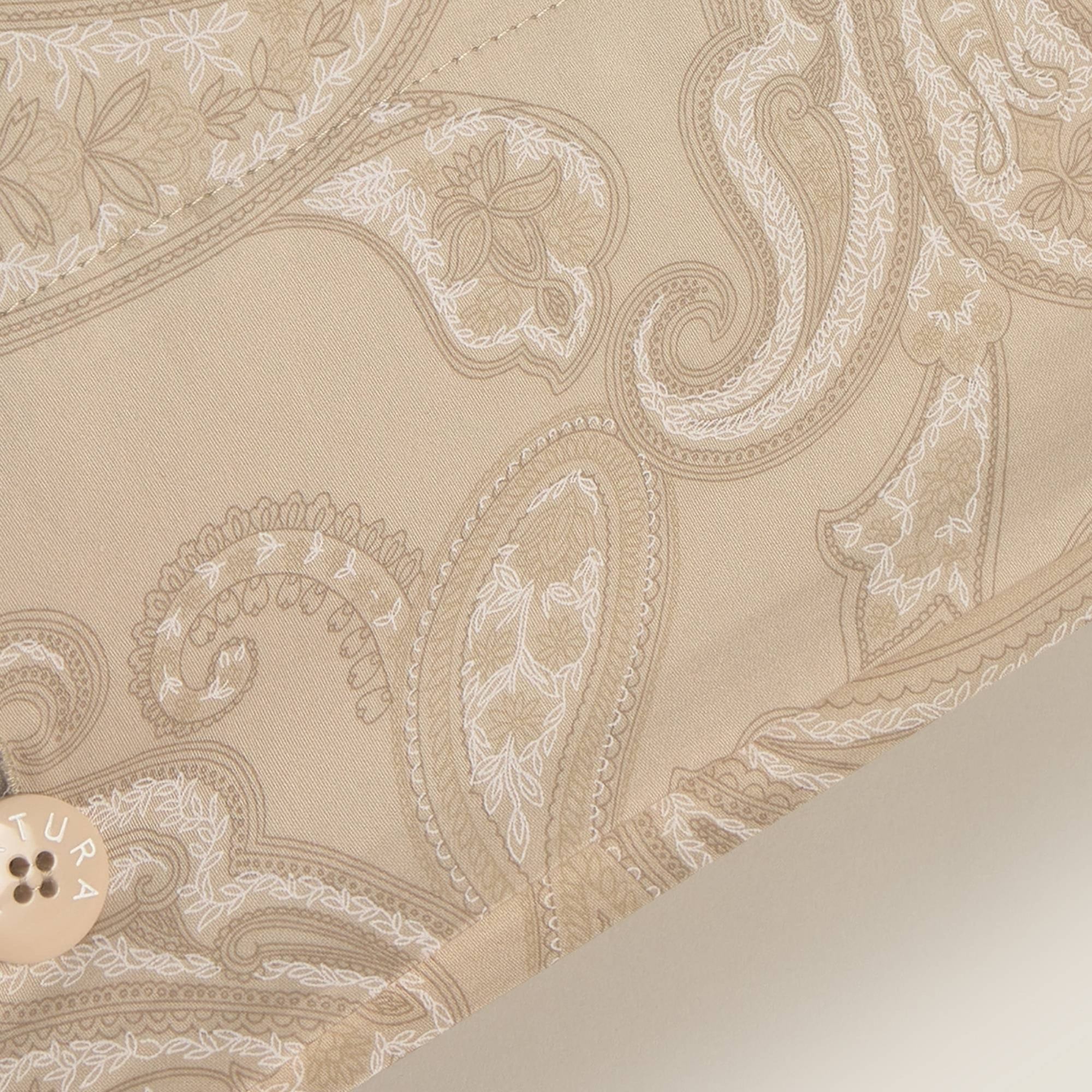Funda de almohada algodón satén 300 hilos paisley Sentisis color marron beige 100% Algodón percal