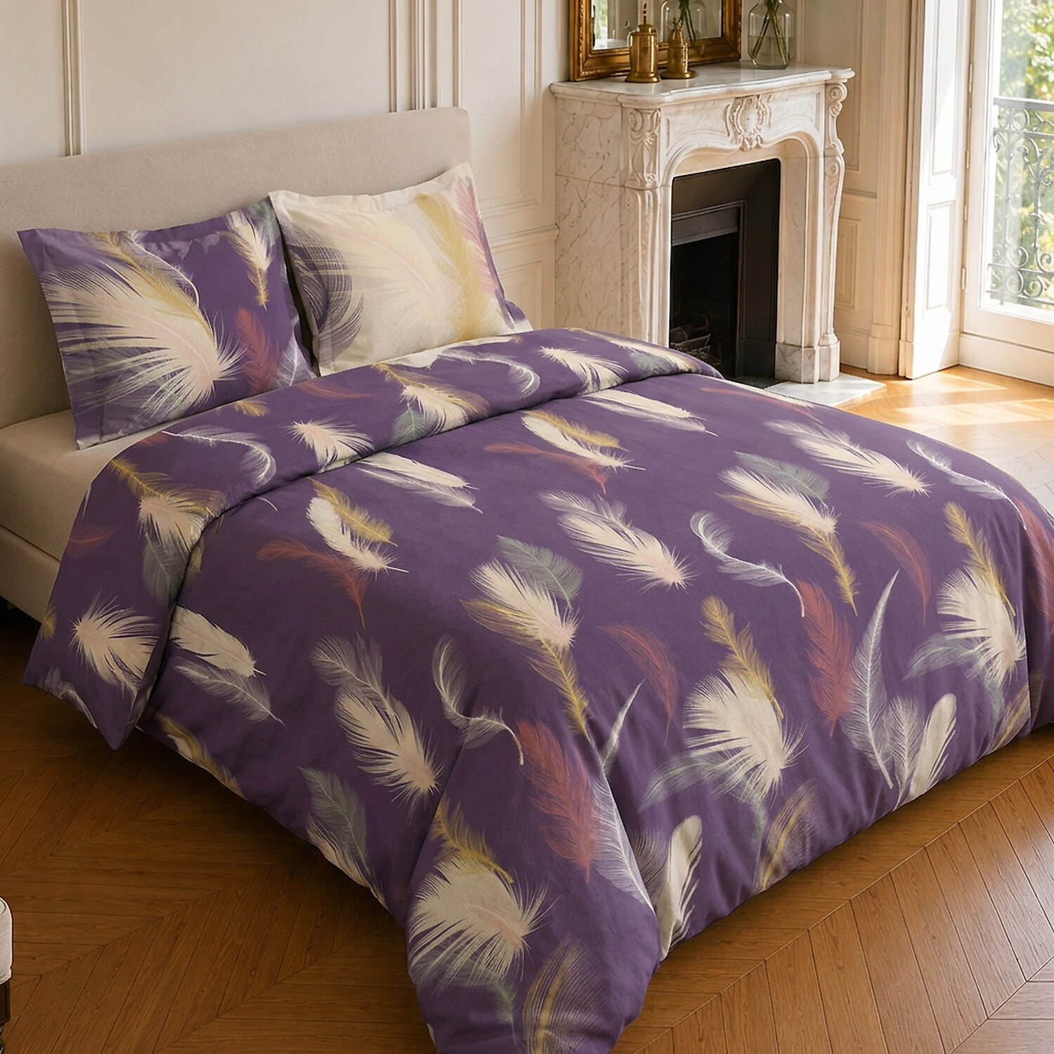 Parure housse de couette 100% coton motif tropical - WINTER