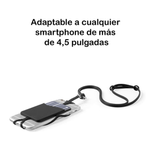 Lanyard de silicona Veltux para smartphone, con tarjetero y mosquetón.