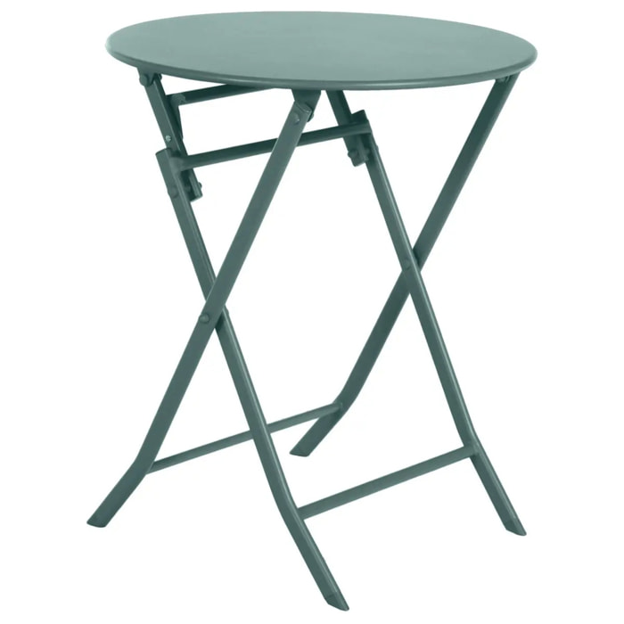 Table de jardin pliante ronde Greensboro Vert jade