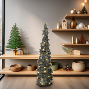 árbol navideño artificial con 40 luces micro led h. 80cm