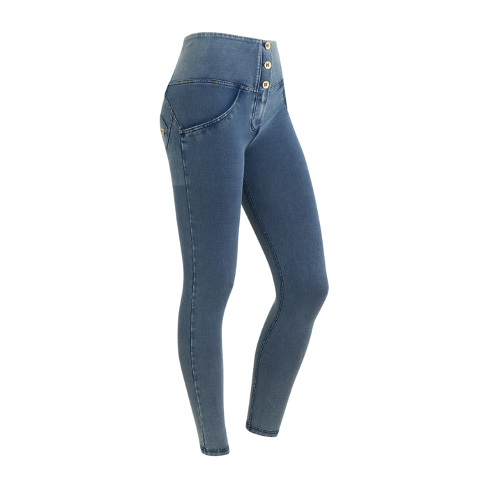 Jeggings push up WR.UP® 7/8 superskinny vita alta con bottoni